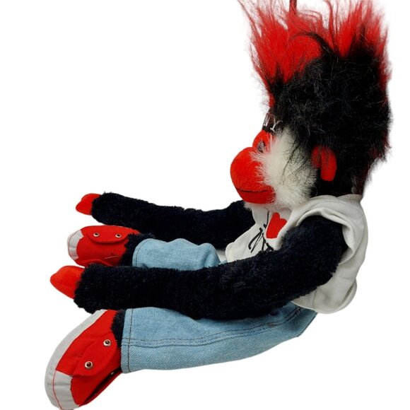 I Love NY Fuzzhead wig Monkey Chimp red white black Plush Stuffed Animal RWL Inc - Picture 3 of 9
